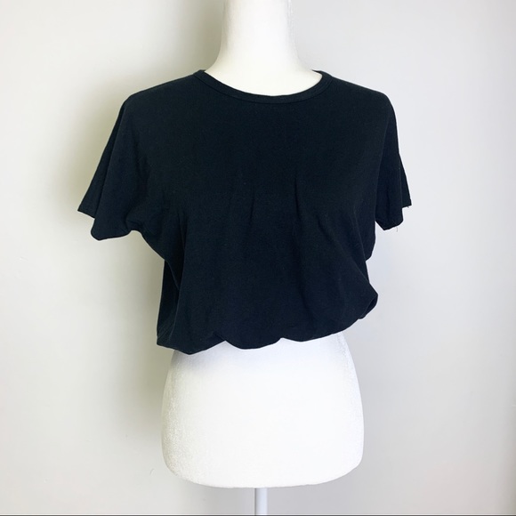 Olivia Rae Crop Top Black Basic Short Sleeve Shirt NWOT - Picture 2 of 8